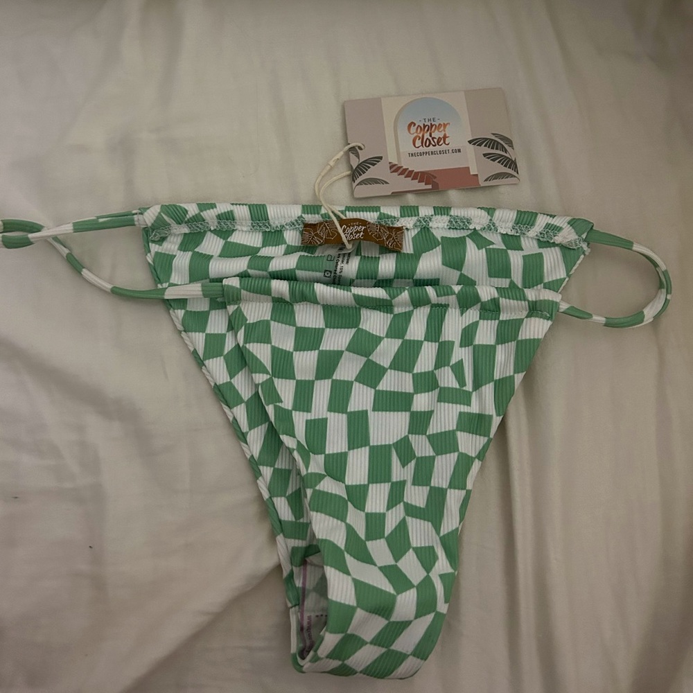 Copper Closet Checkered Bikini Bottoms size medium NEW WITH TAGS